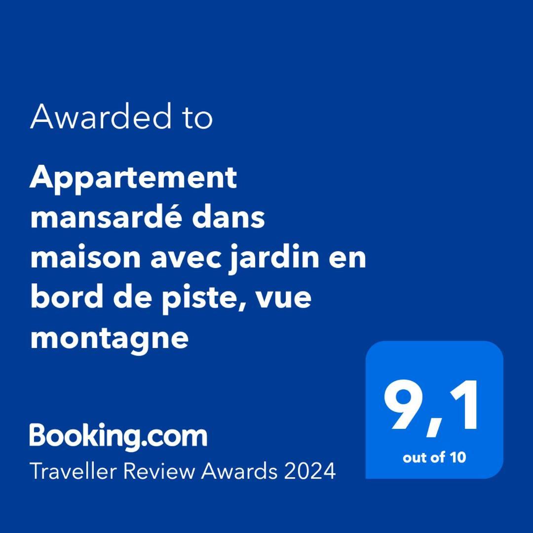 Logement Mansarde Dans Maison Avec Jardin En Bord De Piste, Vue Montagne Les Houches Exteriör bild