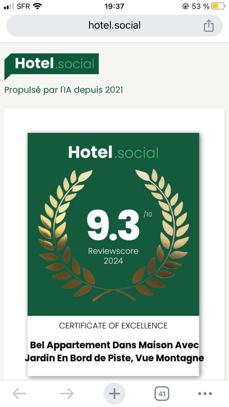 Logement Mansarde Dans Maison Avec Jardin En Bord De Piste, Vue Montagne Les Houches Exteriör bild